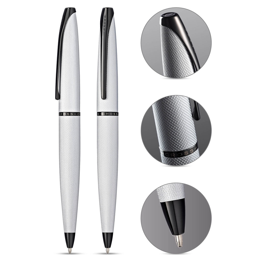 Cross ATX Refillable Ballpoint Pen, Medium Ballpen, Includes Premium Gift Box - Brushed Chrome