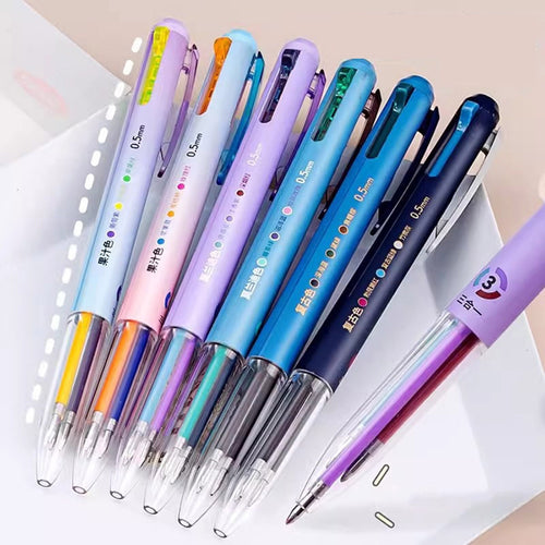 30 PCS Multicolor Pen, 0.5mm Colored Pens, 3-in-1 Multicolor Ink Pens, 18 Colors Retractable Ink for Office Supplies