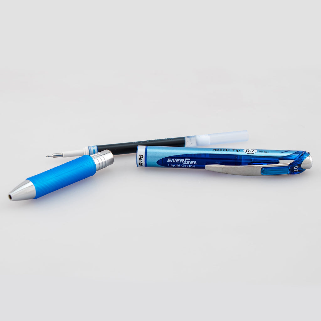 EnerGel RTX Retractable Liquid Gel Pen, (0.7mm) Needle Tip, Medium Line, Blue Ink