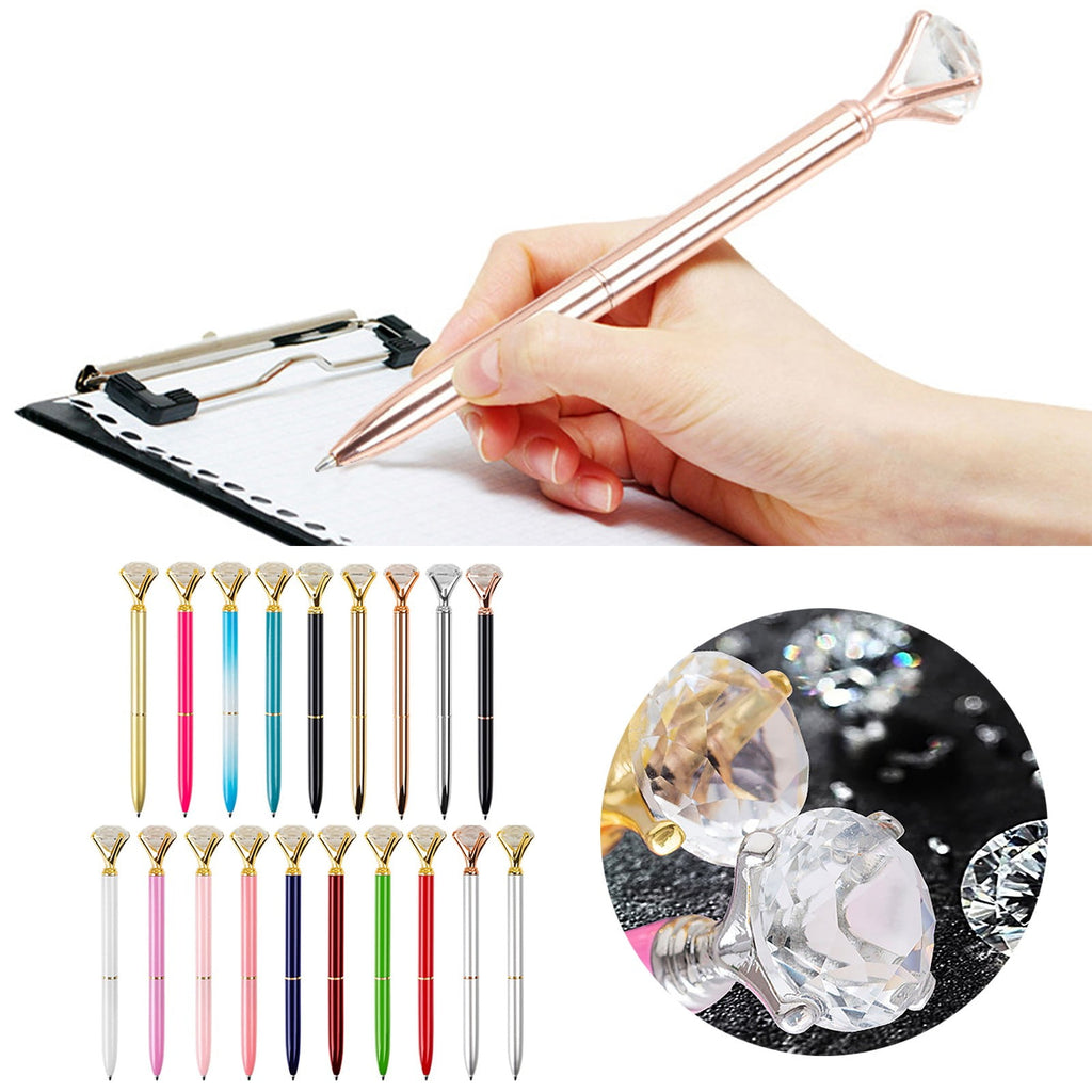 BCMMKLPP Big Diamond Pens-Bling Wedding Crystal Metal Ballpoint Pens, Idea Shower Bling Pen Guest Bridal Party Plan Diamond Wedding Gift Pen Christmas Gift Xmas 2ML Clearance!