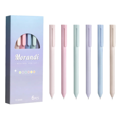 6PCS Colored Gel Pens for Journaling, Pastel Gel Pens Colored Ink Quick Dry & No Smear, Retractable Cute Pen Fine Point 0.5mm for Note Taking, Aesthetic Gel Ink Pens Smooth Writing Stationery