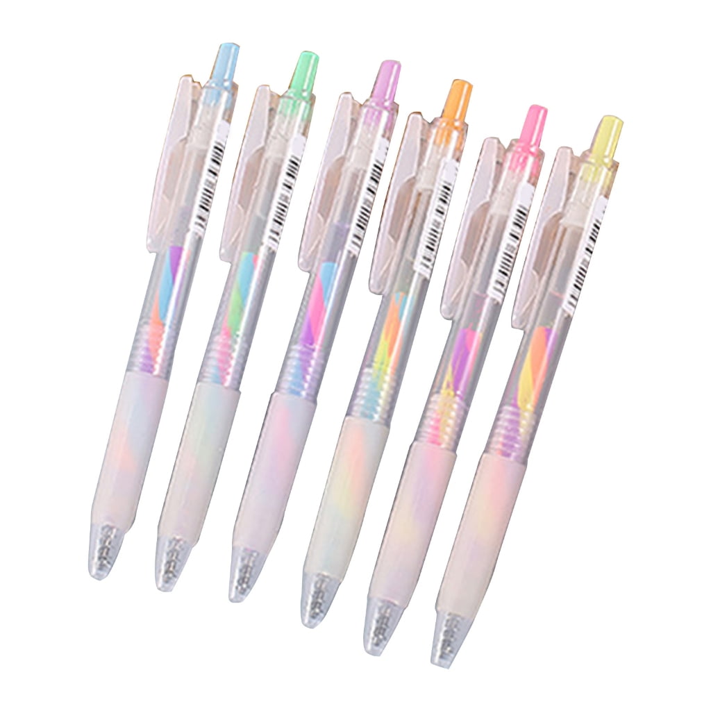 6PCS Glitter Gel Ink Pens Retractable Gel Ink Pen Gradient Color Gel Ink Pen for Scrapbooking, DIY Diary Journal Planner