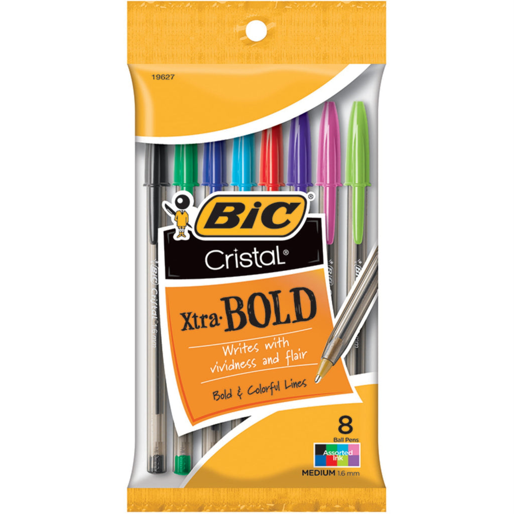 Cristal Xtra Bold Fashion Bold Point (1.6mm), Assorted, 8 Count