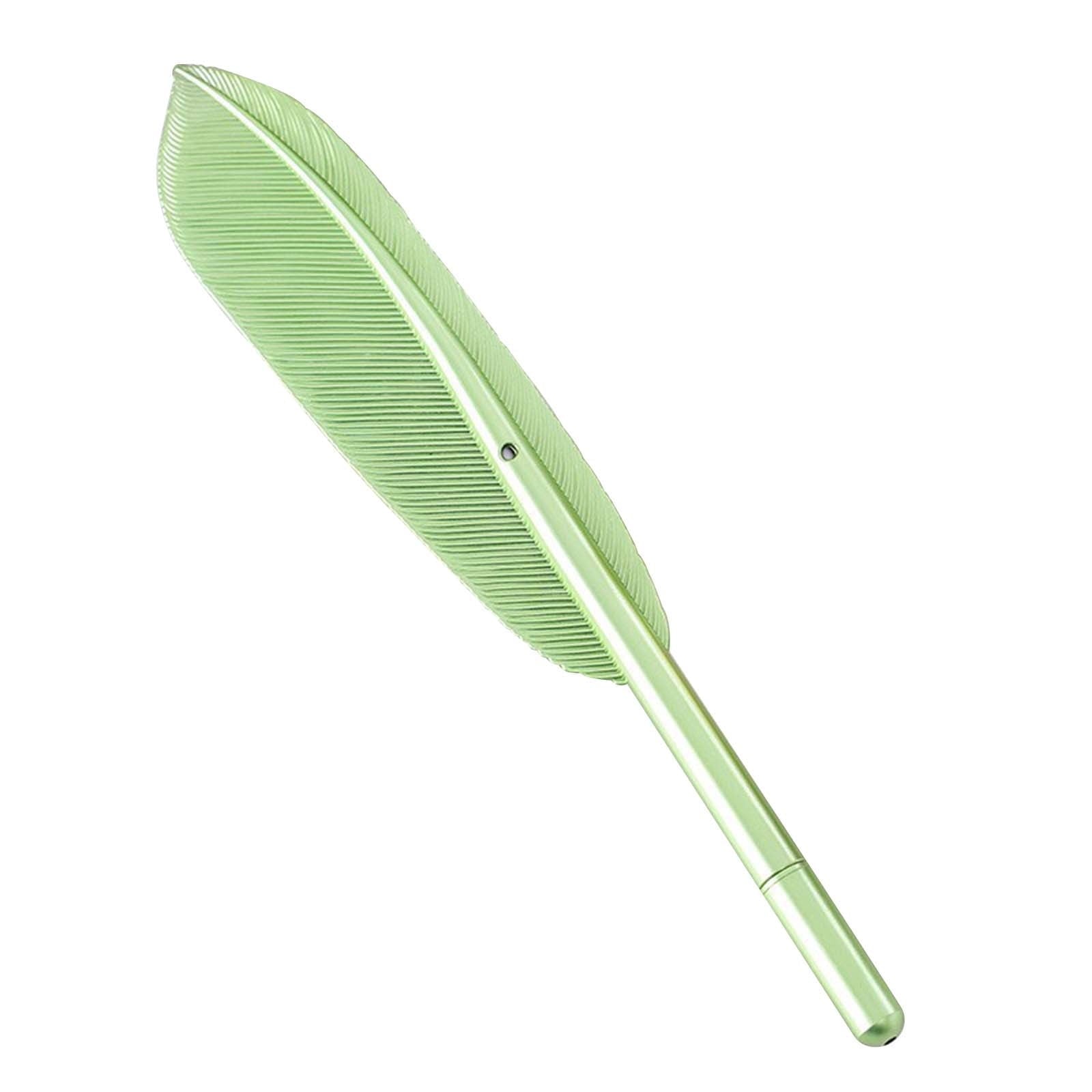 Darzheoy Feather Ballpoint Pens Black Ink Natural Feather Quill Ballpoint Pen for Office, Retro Quill Writing Wedding Sign Pen