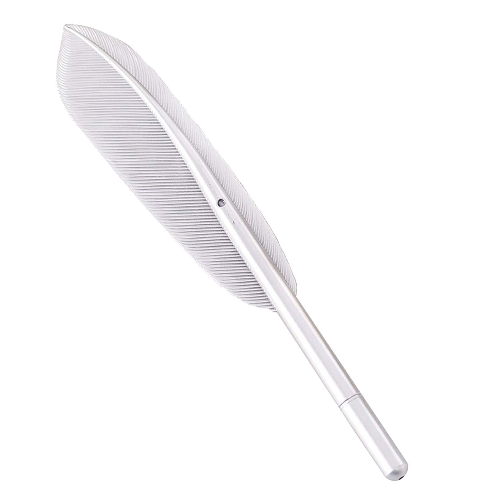 Darzheoy Feather Ballpoint Pens Black Ink Natural Feather Quill Ballpoint Pen for Office, Retro Quill Writing Wedding Sign Pen