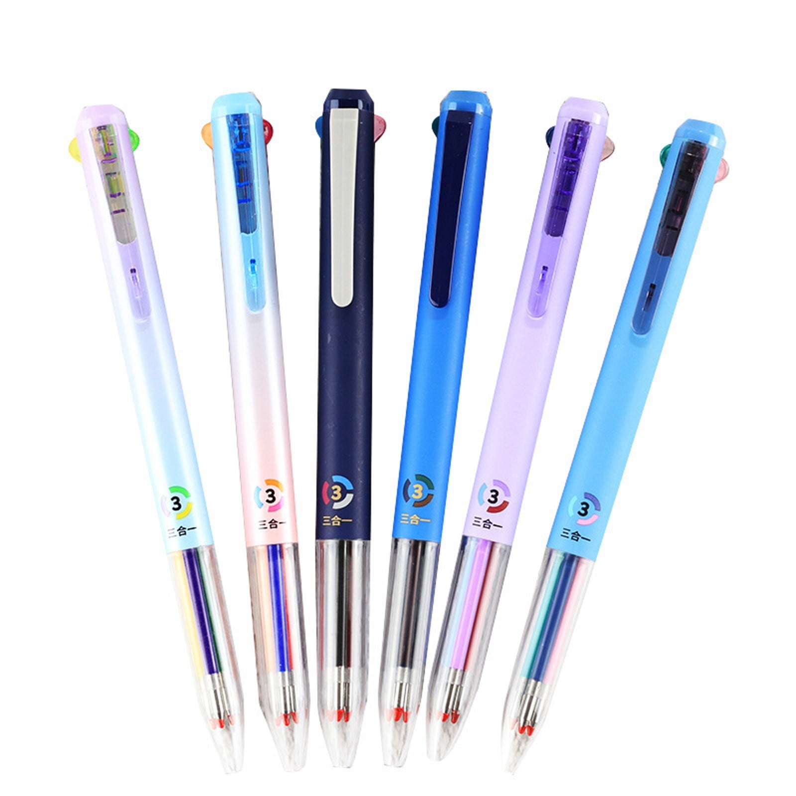 30 PCS Multicolor Pen, 0.5mm Colored Pens, 3-in-1 Multicolor Ink Pens, 18 Colors Retractable Ink for Office Supplies
