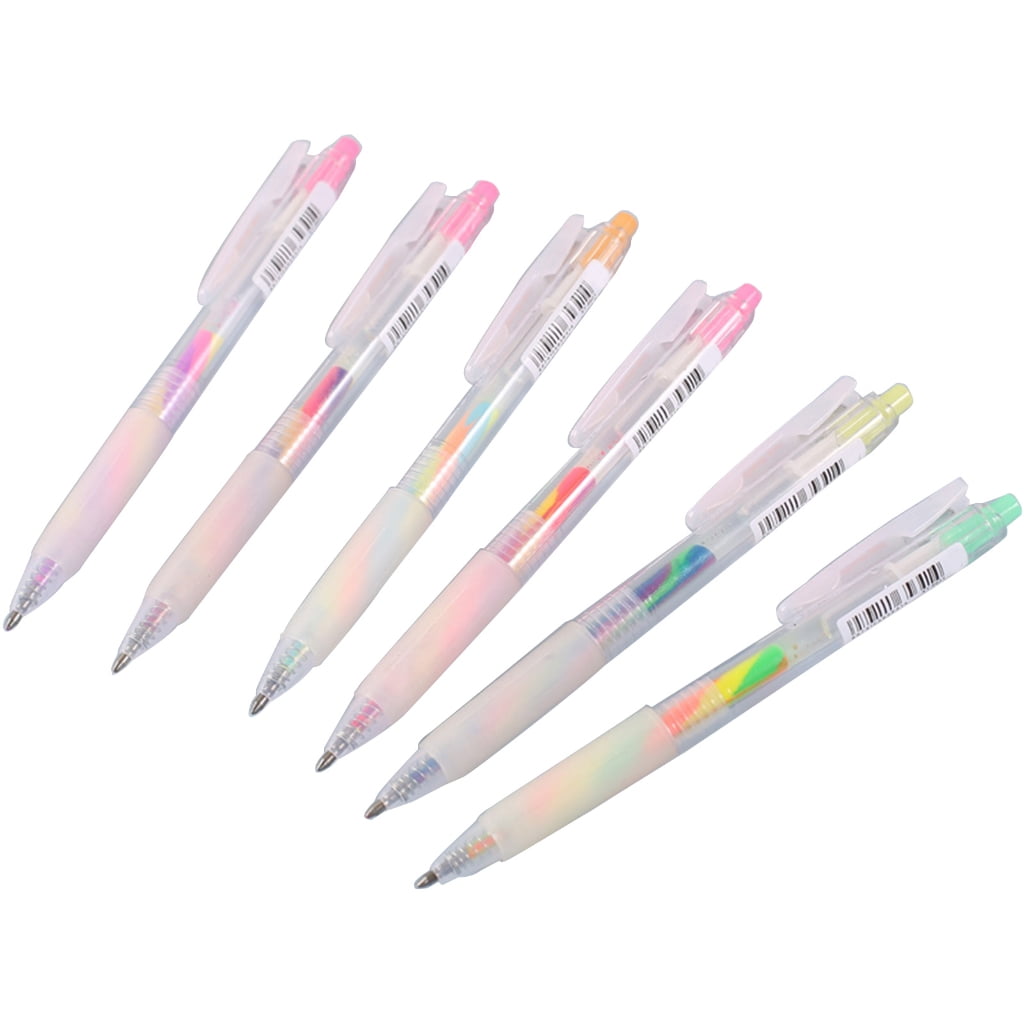 6PCS Glitter Gel Ink Pens Retractable Gel Ink Pen Gradient Color Gel Ink Pen for Scrapbooking, DIY Diary Journal Planner
