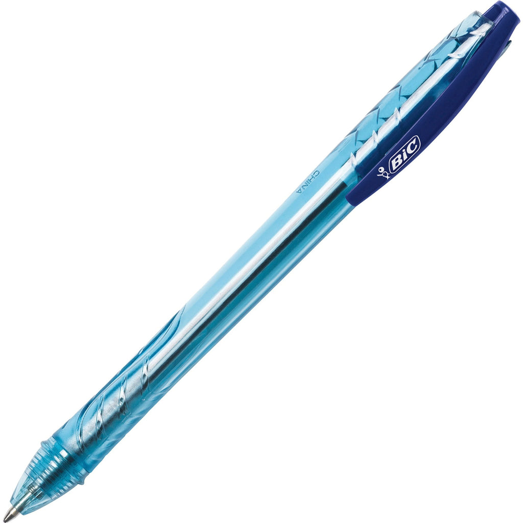 BIC Ecolutions Ocean-Bound Ball Pens, Medium Point (1.0mm), 12-Count, Blue Ink