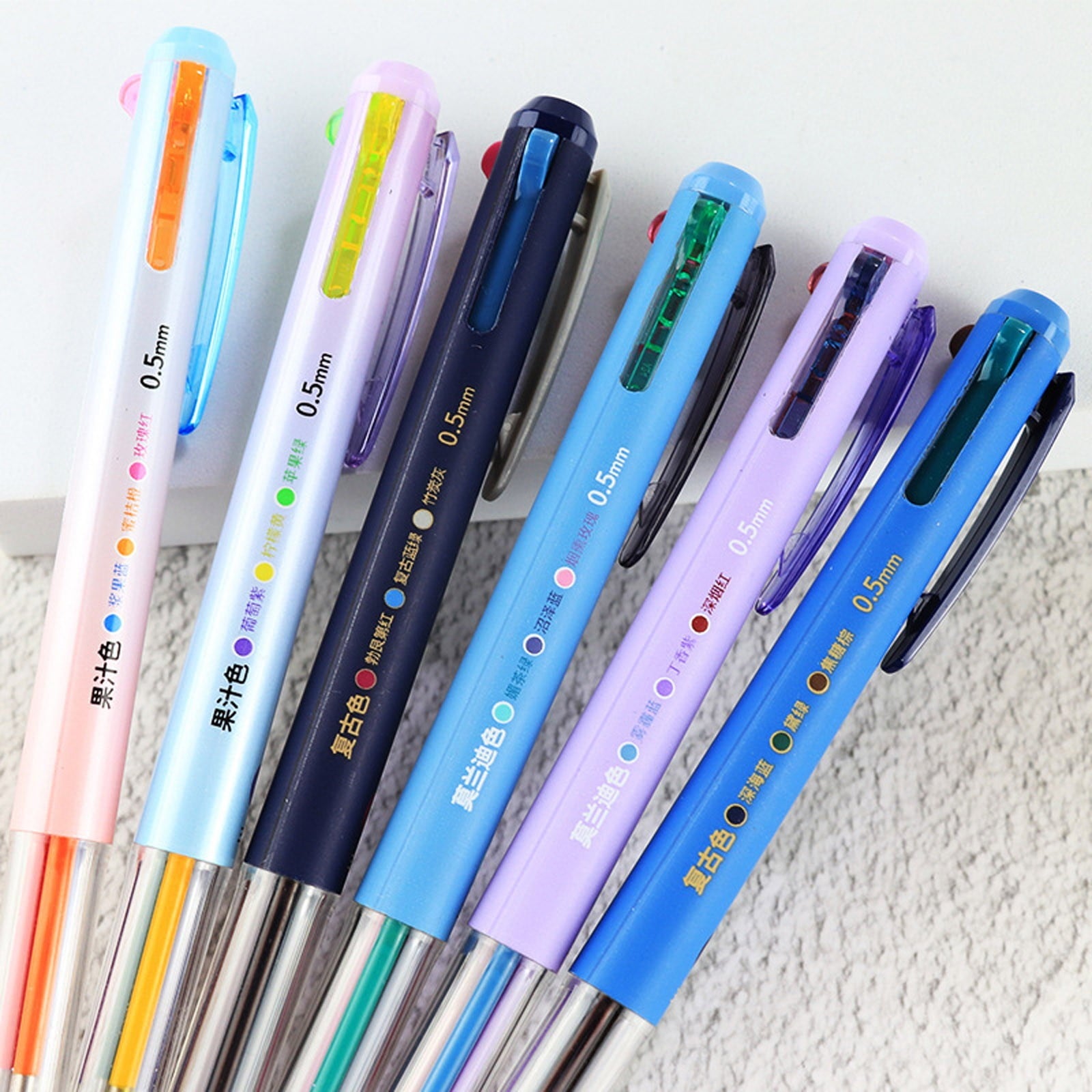 30 PCS Multicolor Pen, 0.5mm Colored Pens, 3-in-1 Multicolor Ink Pens, 18 Colors Retractable Ink for Office Supplies